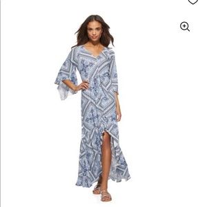Scoop SZ XL bohemian blue/white dress